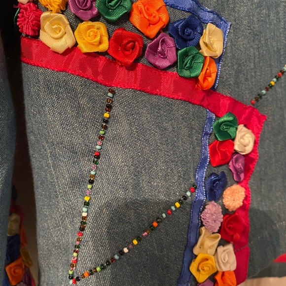 SOUL MATES unique flower & beaded jacket - Picture 3 of 5